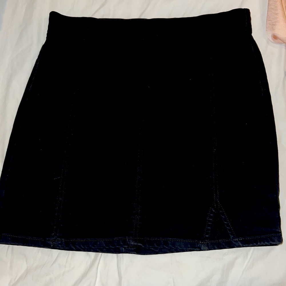 Free people black jean skirt size small